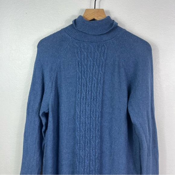 J. Jill Blue Knit blue turtleneck sweater dress large - Picture 5 of 9